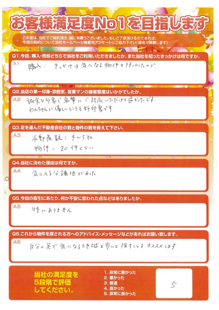 土地購入 H様
